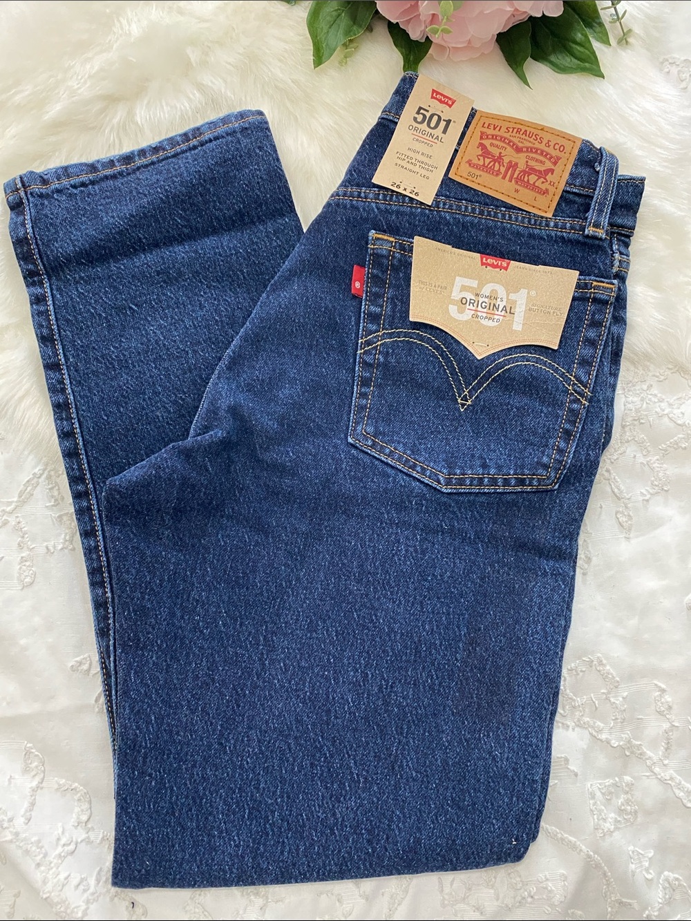 Levi's 501 Straight Women's Jeans in Deep Blue Denim